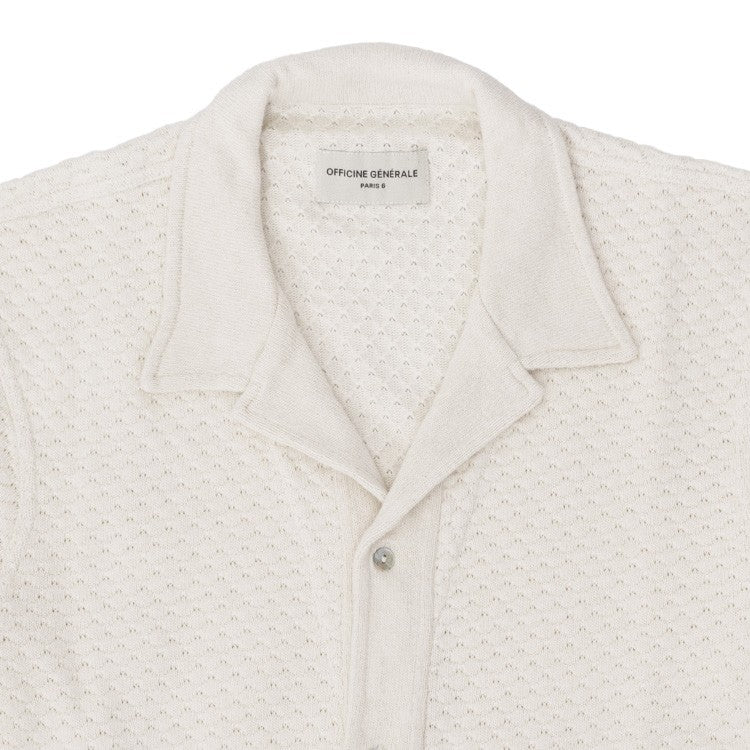 Officine Generale Textured Cotton Jersey Short-Sleeve Polo