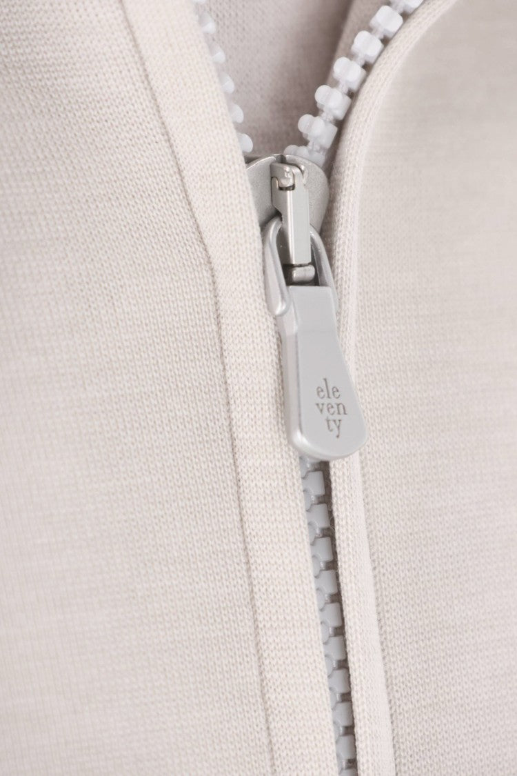 Eleventy Silk-Cotton Drawstring Hooded Sweatshirt