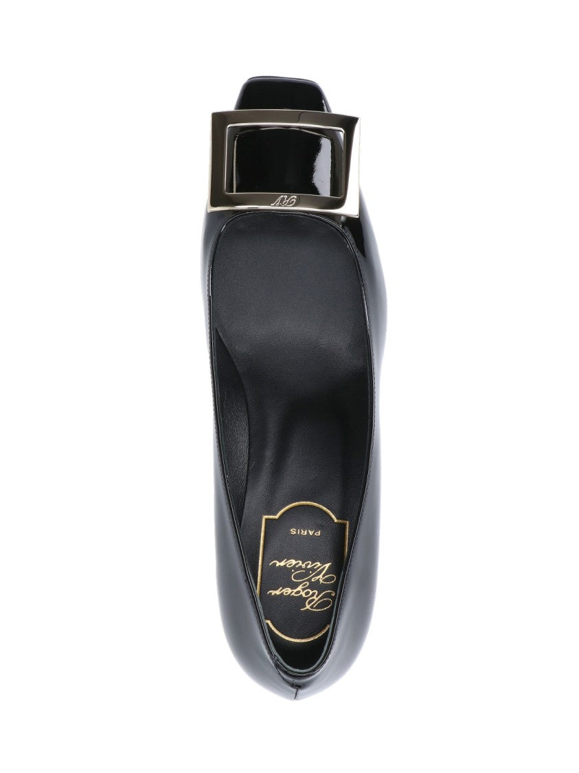 Roger Vivier Black Calf Leather Pumps With Square Toe