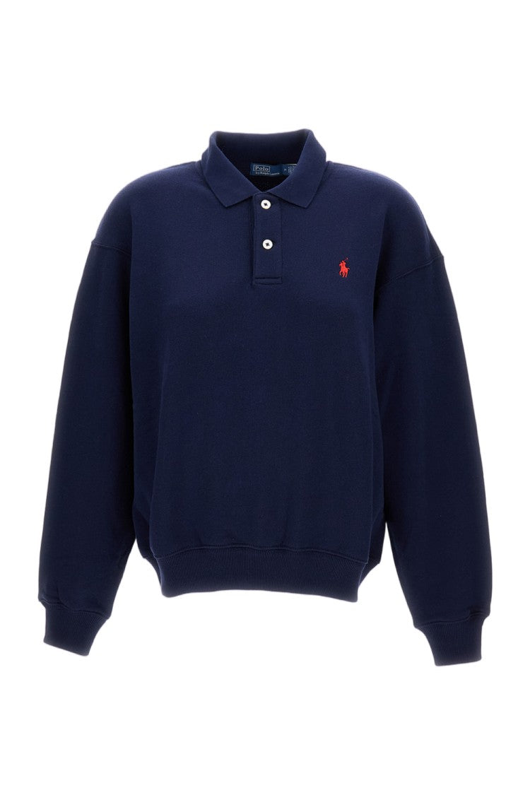 Polo Ralph Lauren Blue Embroidered Polo Neck Sweater