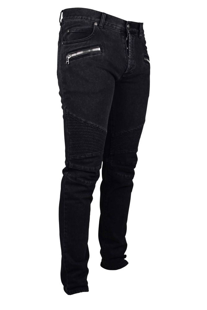 Balmain Skinny Black Jeans With Washed Effect