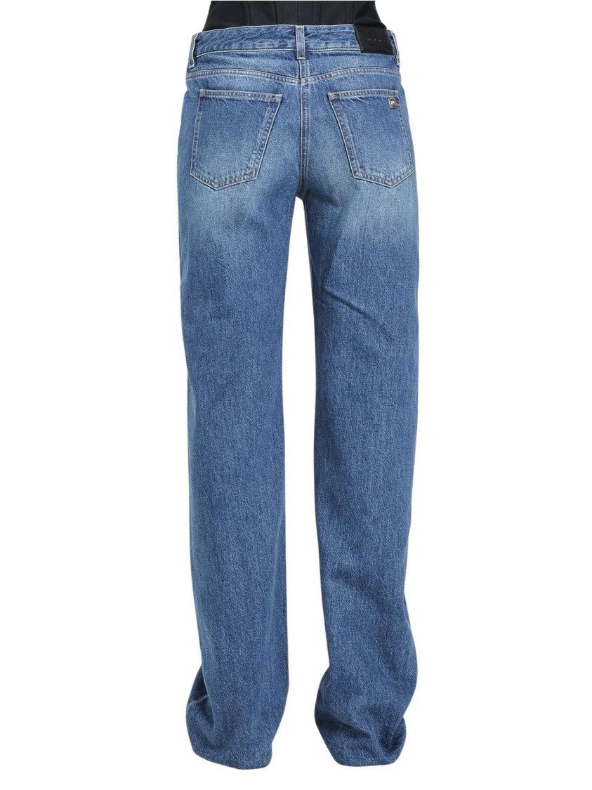 Elisabetta Franchi Blue Polyamide-Blend Stretch Jeans