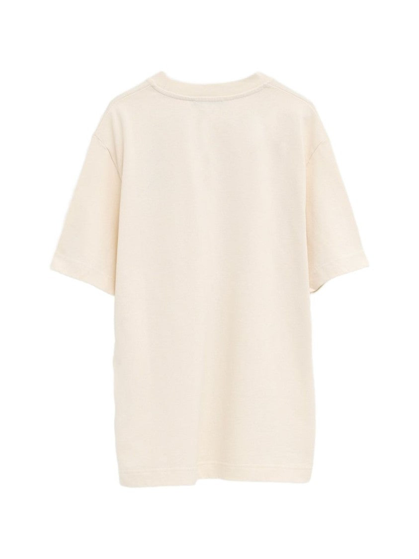 Jacquemus Light Beige Crew Neck T-Shirt With Artistic Graphic
