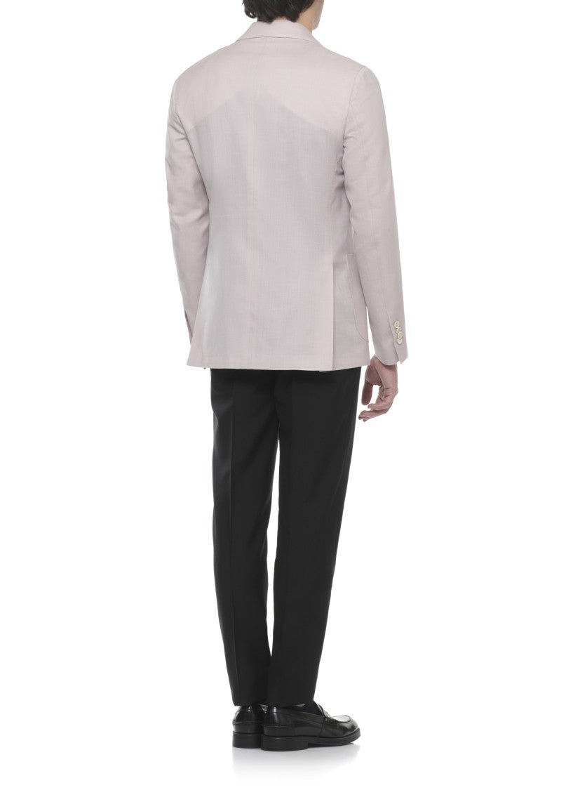 Lardini Pink Pin Lapel Wool-Blend Jacket
