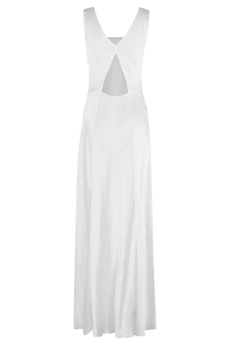 Alberta Ferretti Satin Evening Dress With Cut-Out Detail