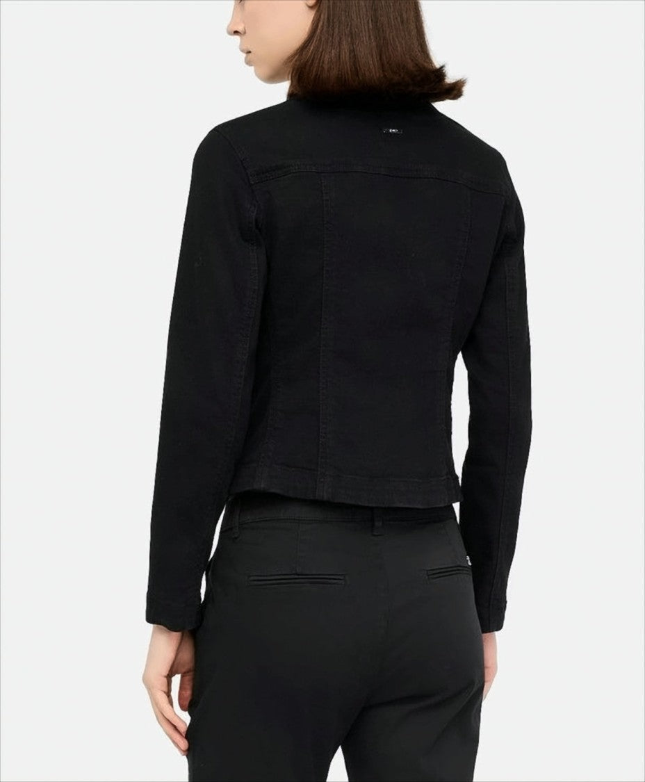 Liu Jo Fitted Stretch Denim Jacket With Gold-Tone Accents