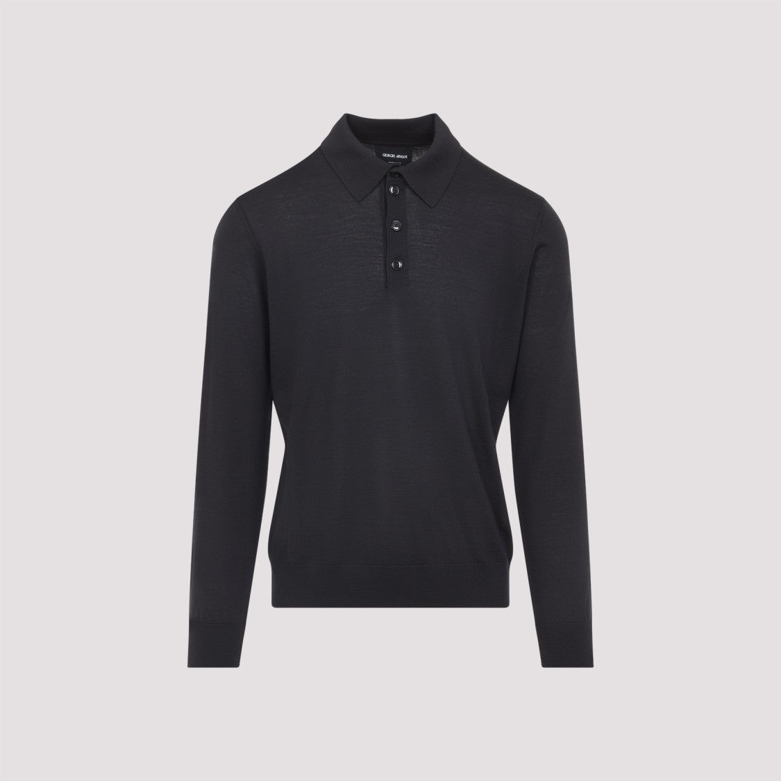 Giorgio Armani Dark Grey Wool Sweater With Polo Collar