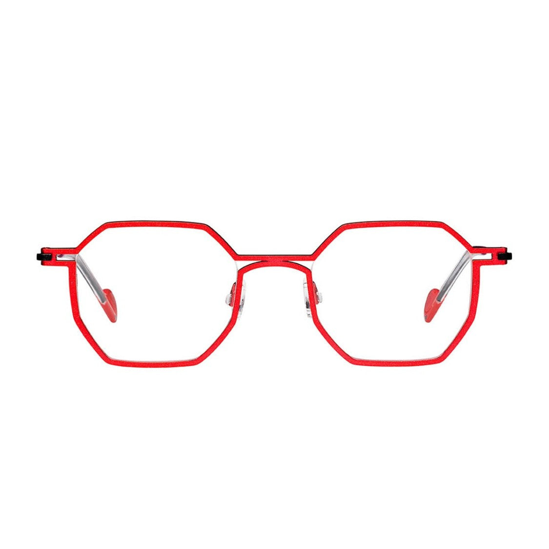 Matttew Red Cobalt Titanium Geometric Sunglasses