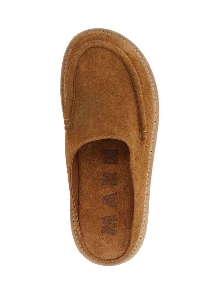 Marni Suede Sabots – Brown