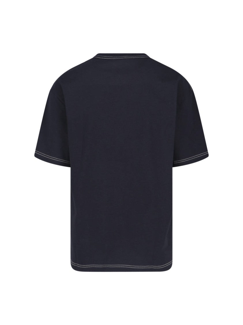 Lemaire Black Crew Neck Contrast Stitch T-Shirt