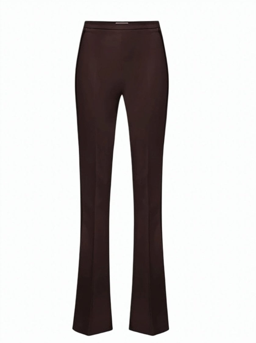 Elisabetta Franchi Light Crepe Satin Side Bands Trousers