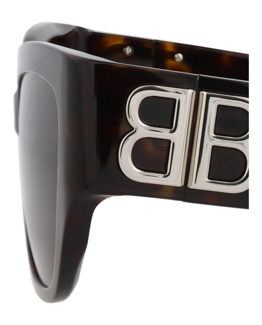 Balenciaga Square-Frame Tortoiseshell Sunglasses With Metallic Detail
