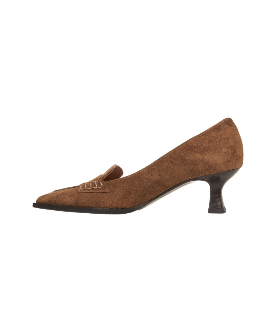 Billi Bi Moccasin-Detail Suede Pumps With Pointed Toe