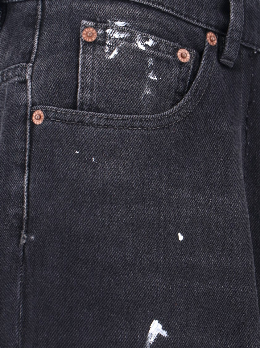 Mm6 By Maison Margiela Baggy Jeans In Black Cotton Denim