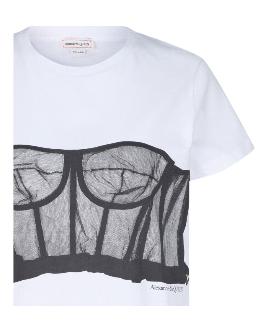 Alexander Mcqueen Lace Corset T-Shirt