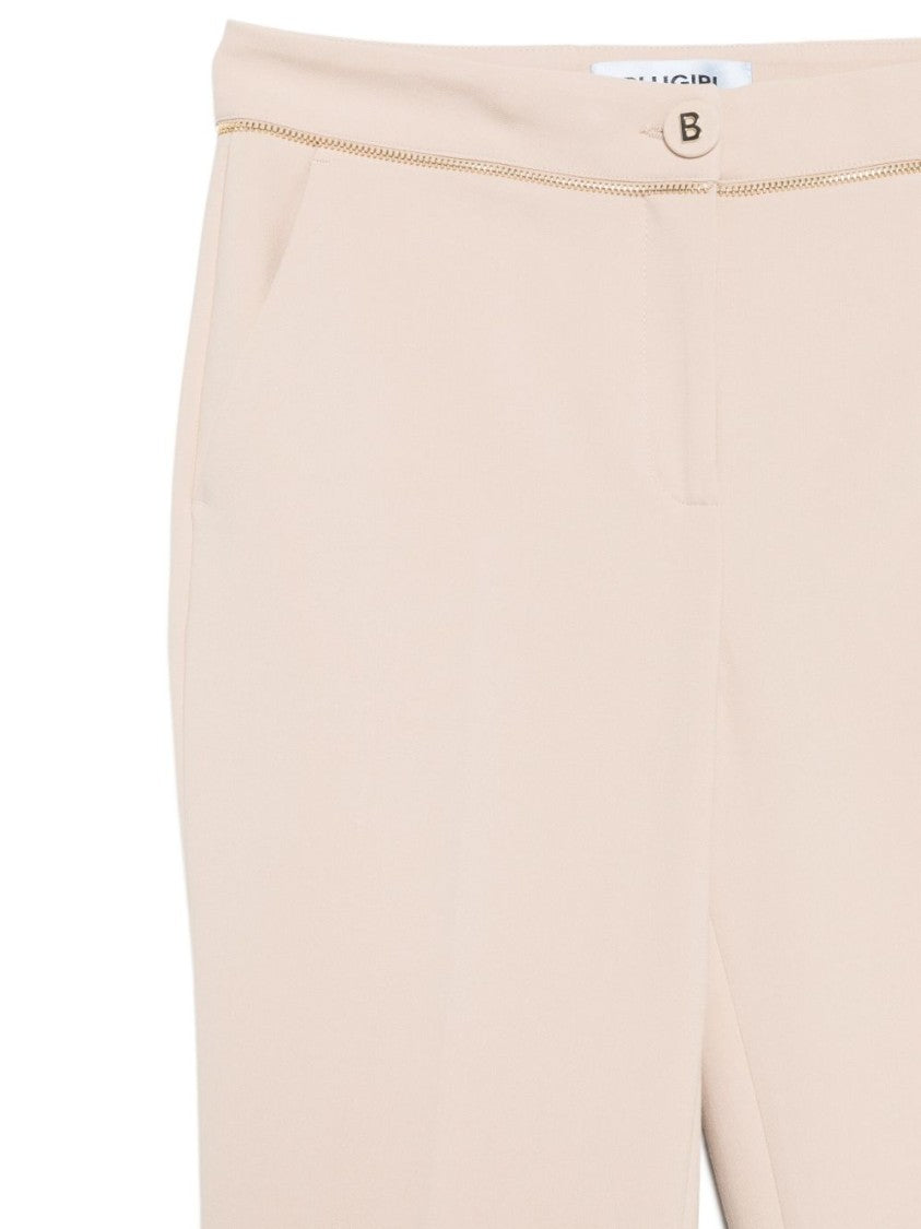 Blugirl Tailored Beige Pants With Decorative Button