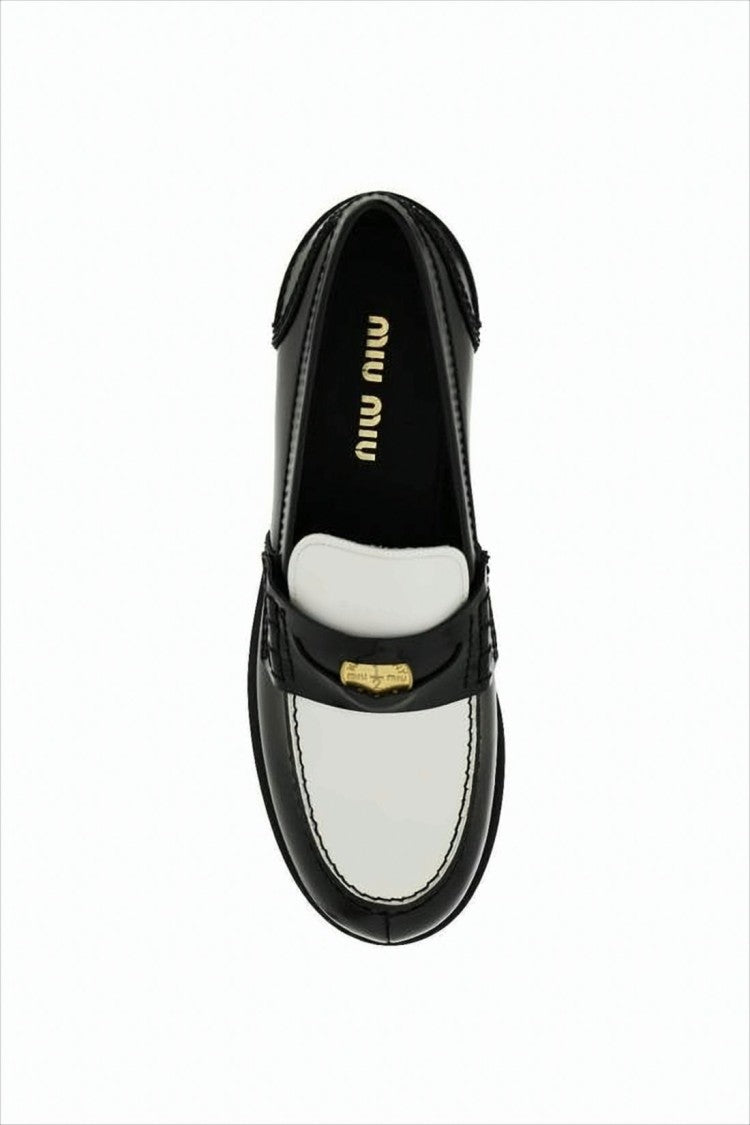 Miu Miu Two-Tone Calf Leather Loafers