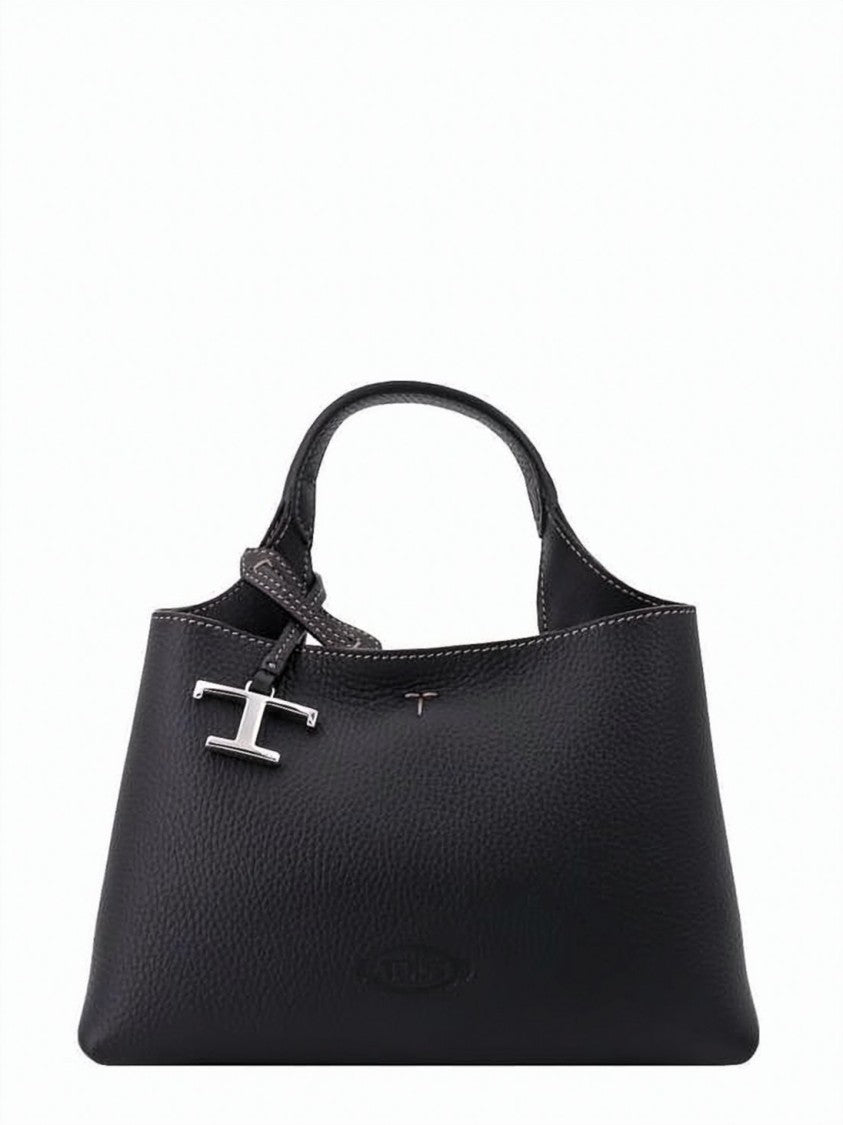 Tod's Textured Calf Leather Tote Bag With Embossed Logo