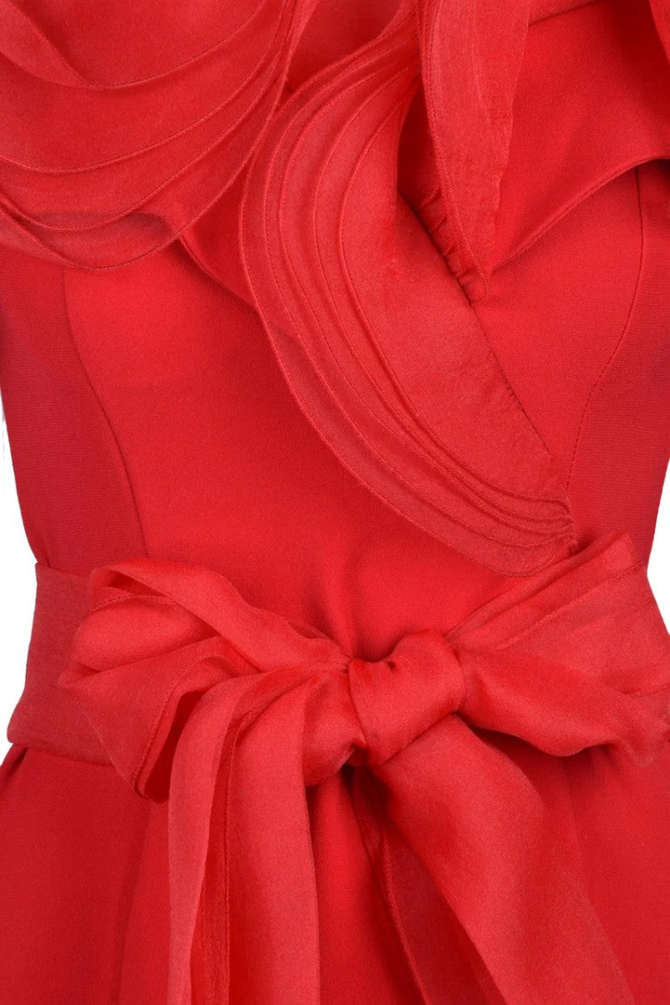 Loren Luxury Long Mermaid Dress - Red