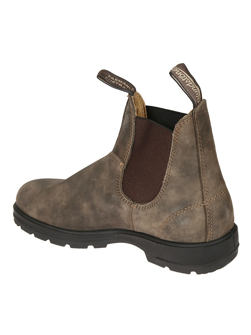 Blundstone Brown Leather Ankle Boots With Elastic Side Panels