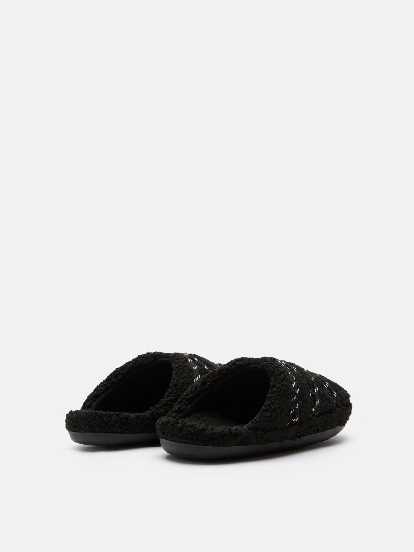 Moon Boot Black Teddy Slippers