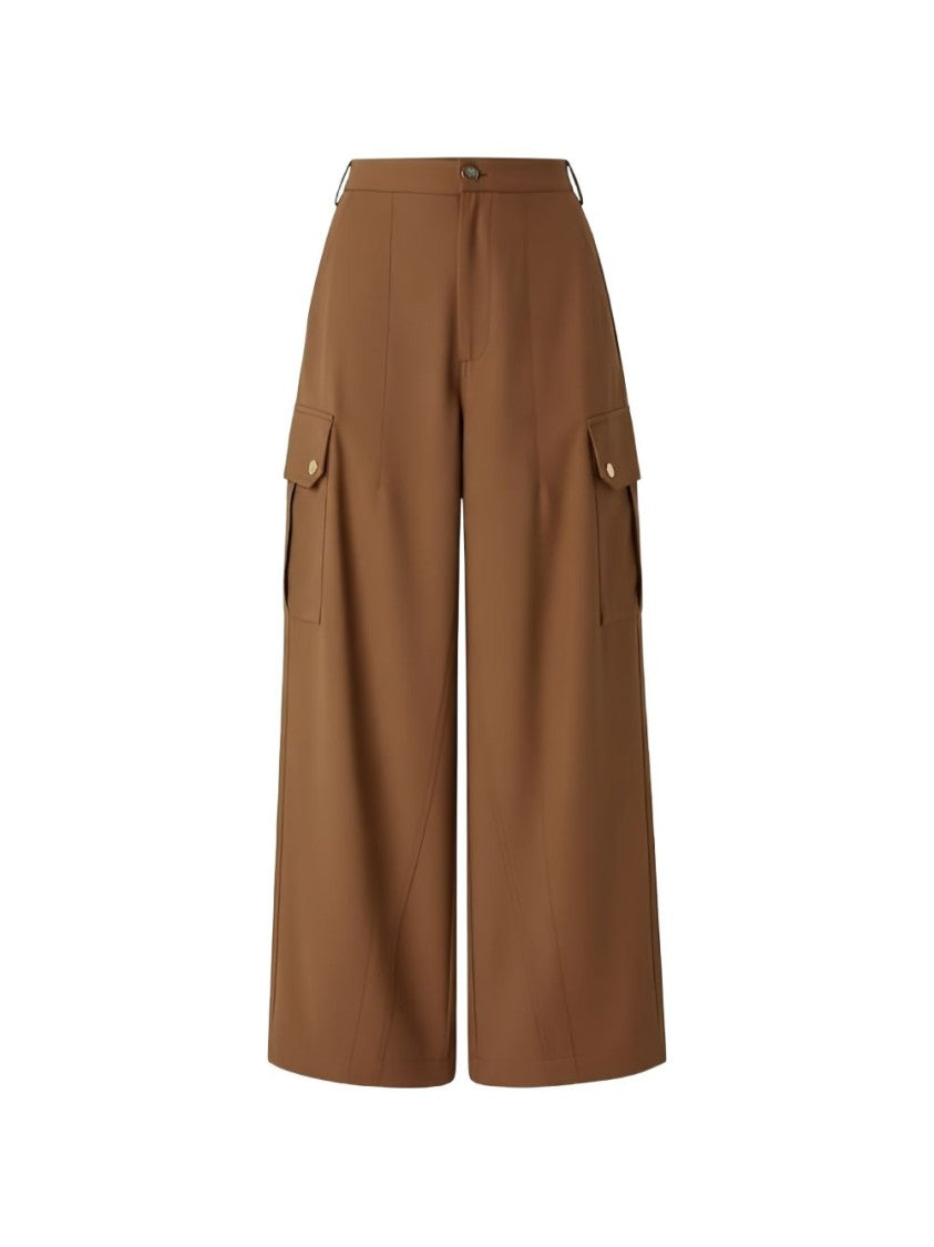 Pinko Cropped Wide-Leg Trousers With Flap Pockets