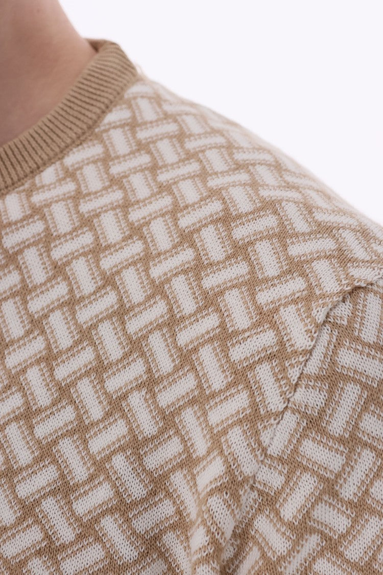 Drumohr Biscottino Cotton-Linen Crewneck Sweater