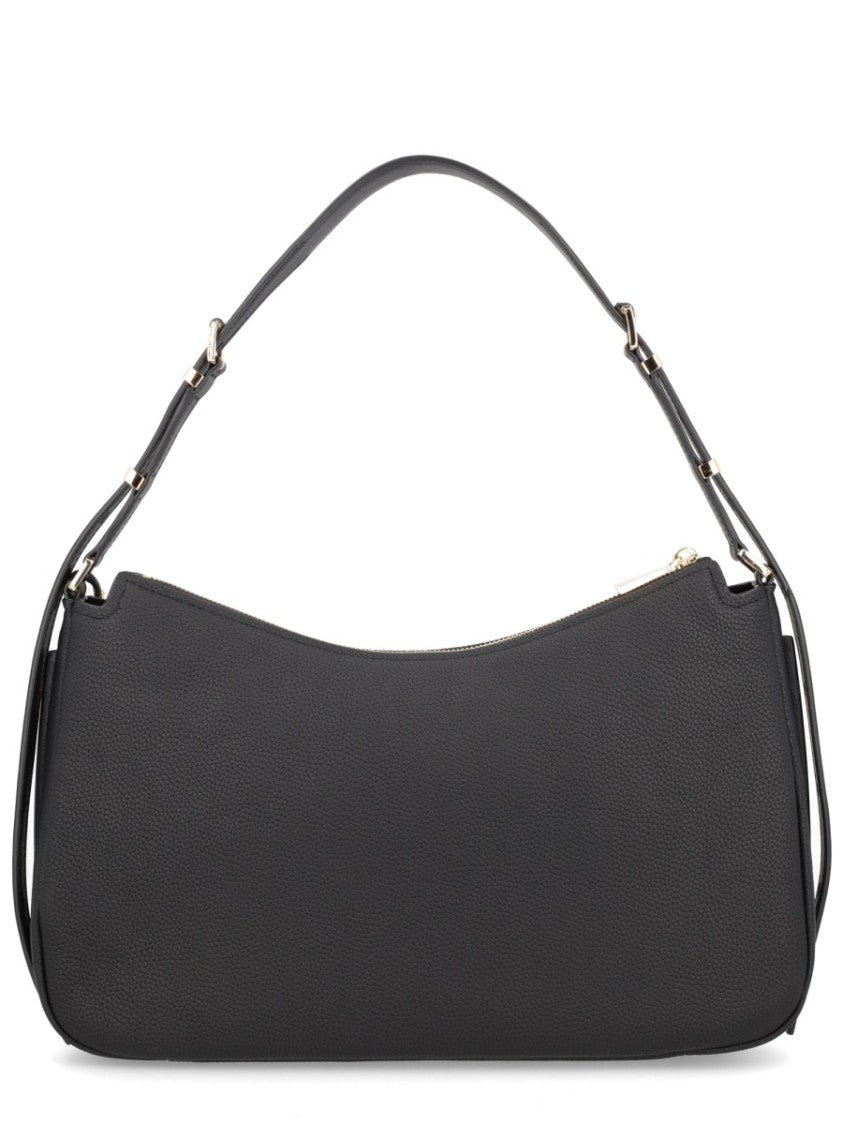 Michael Michael Kors Textured Leather Shoulder Bag With Adjustable Strap And Gold-Tone Details