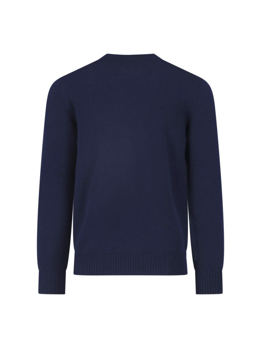 Drumohr Blue Cashmere Crewneck Sweater
