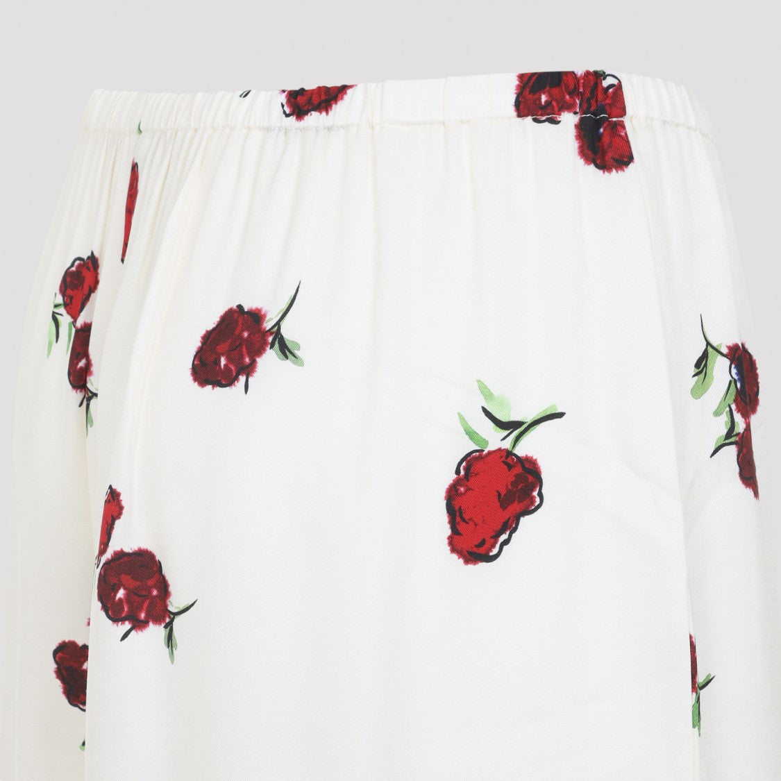 Khaite Raspberry Floral Print Wide-Leg Cupro Pants