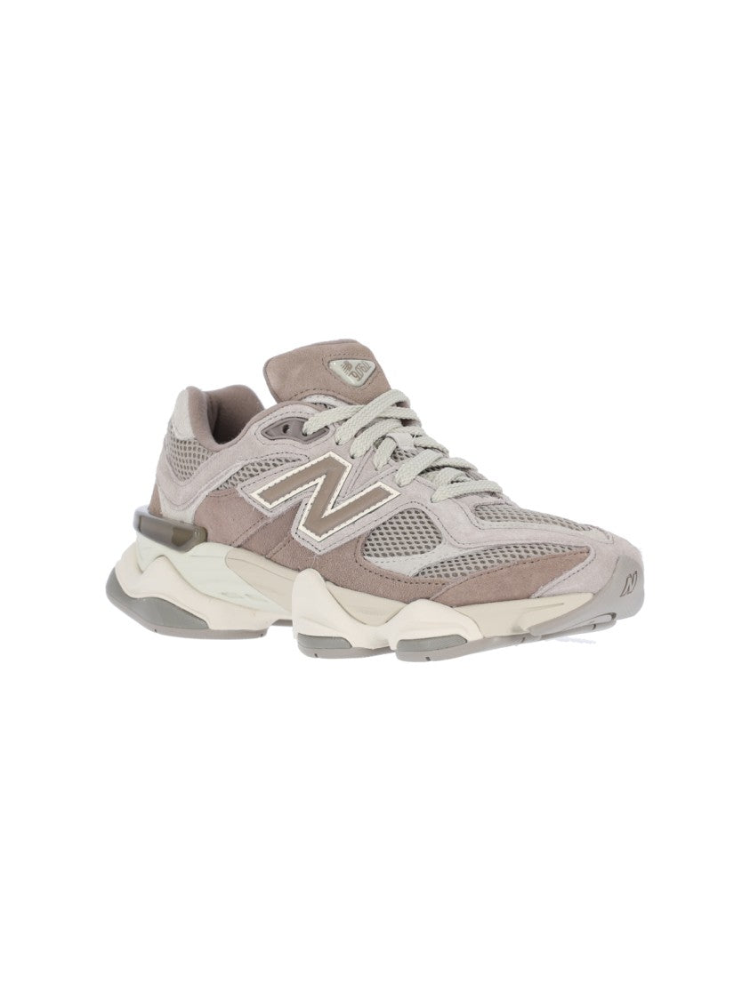 New Balance Brown 9060 Leather Mesh Sneakers