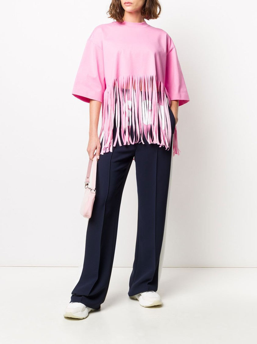Msgm Black Wide-Leg Elastic Waistband Pants