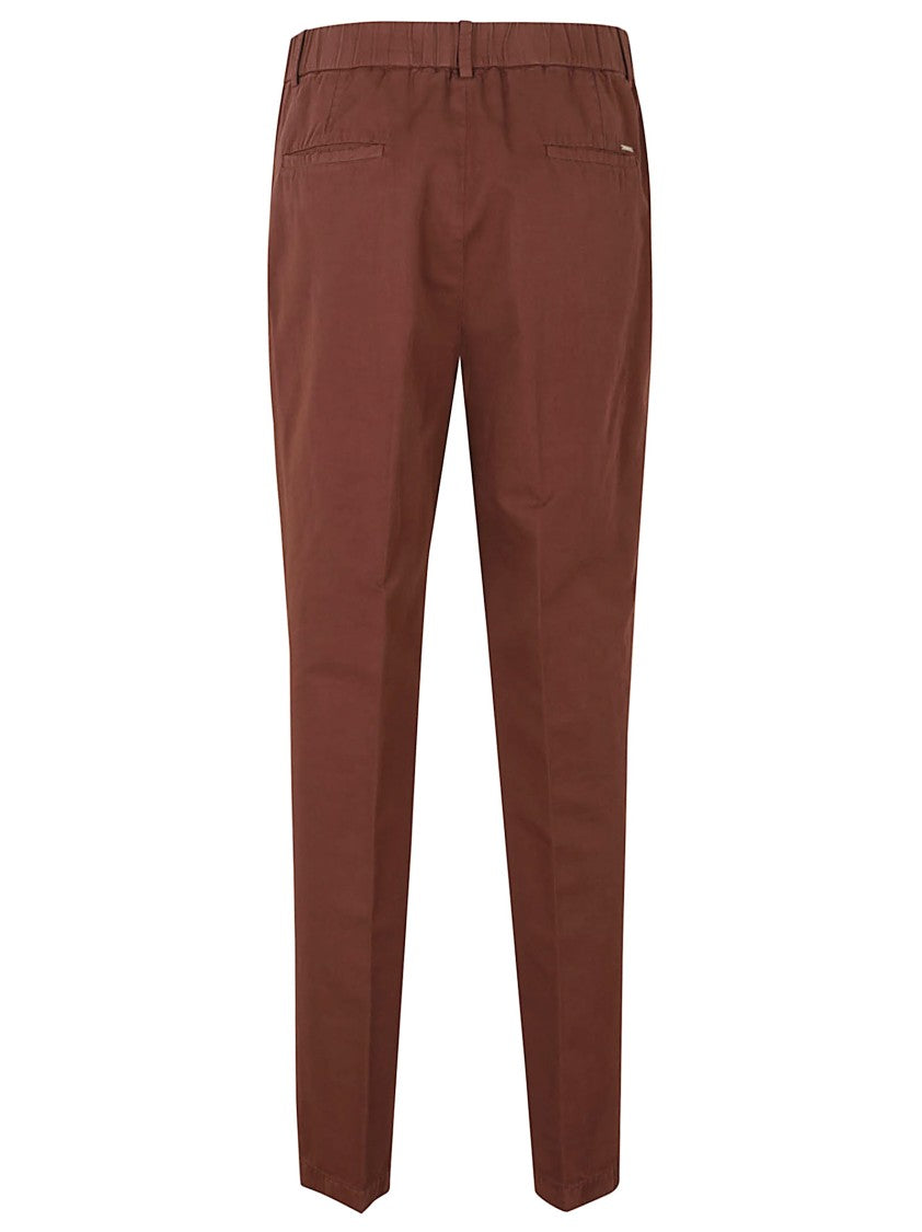 Incotex Tailored Straight-Leg Cotton Pants With Snug Waistband