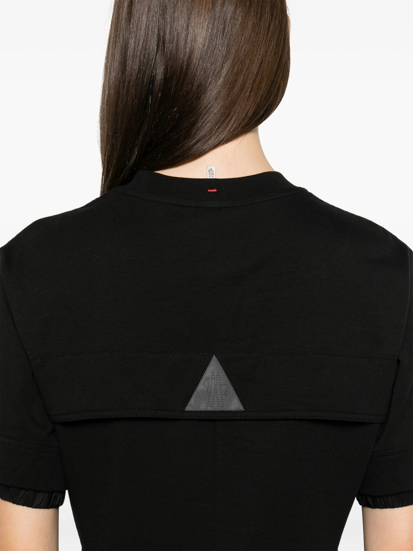 Moncler Grenoble Black Cropped Cotton T-Shirt