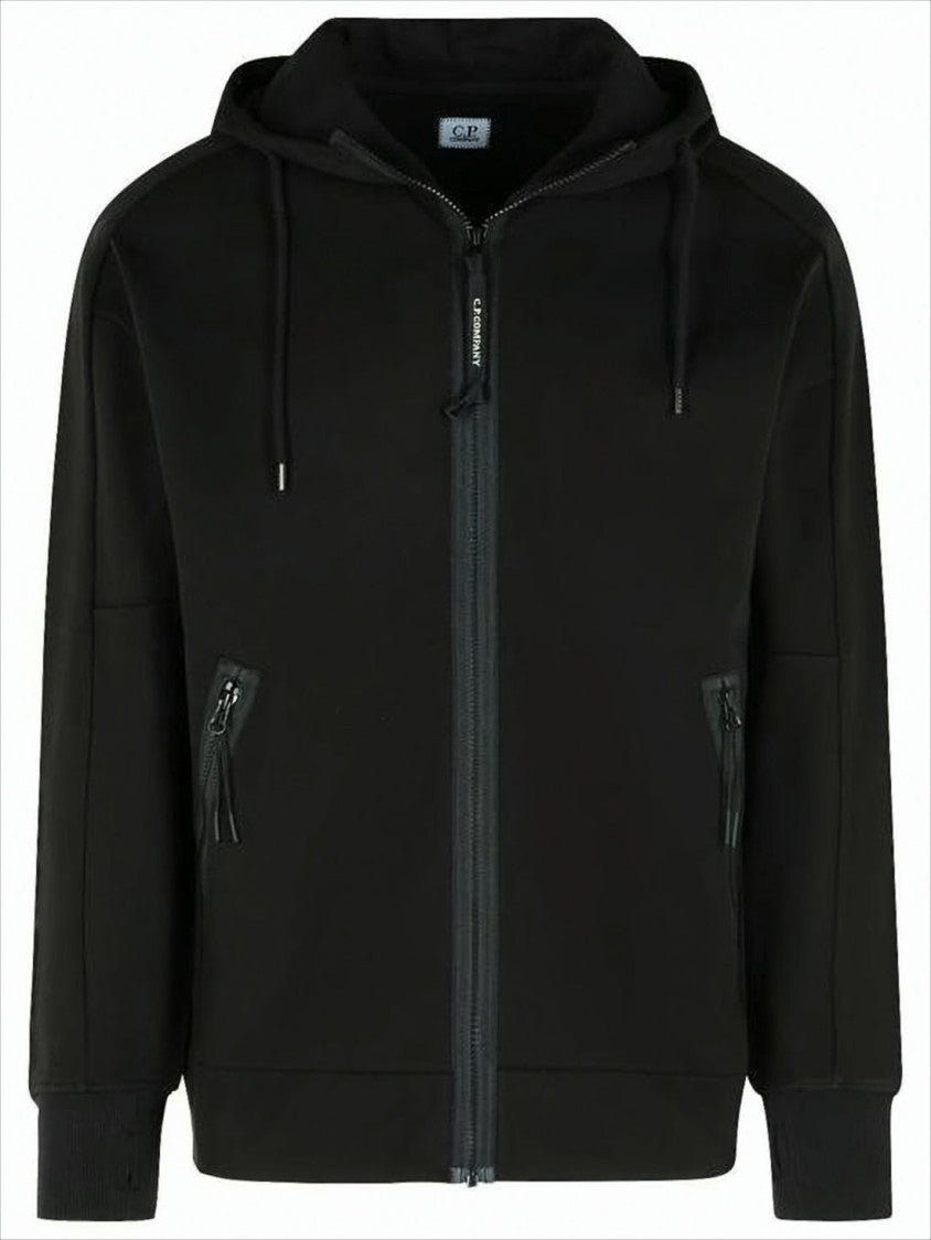 C.P. Company Black Full-Zip Hoodie With Integrated Goggles