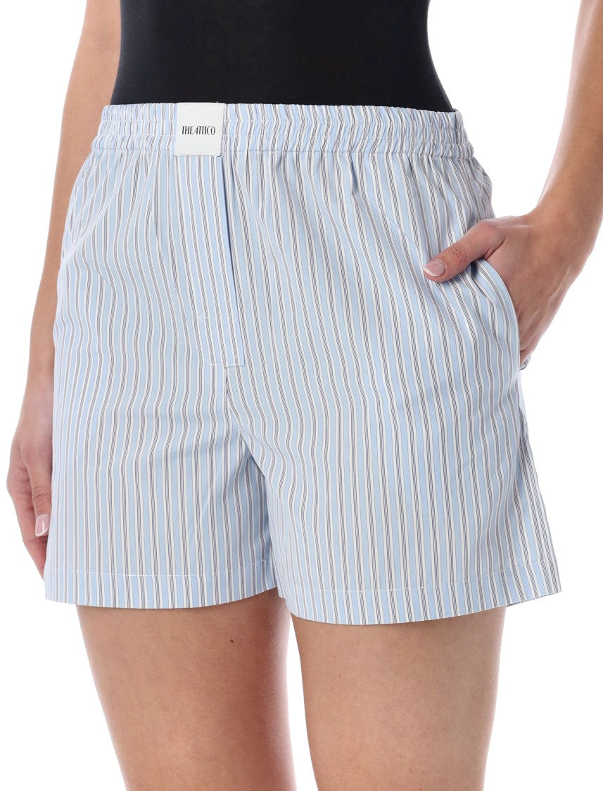 The Attico Striped Poplin Shorts