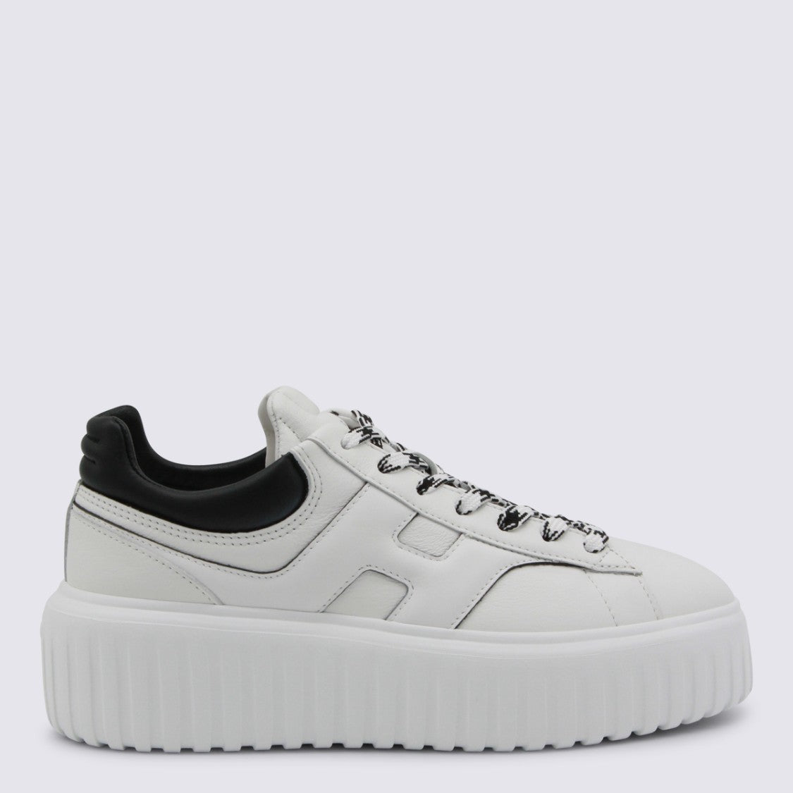 Hogan White And Black Leather Sneakers