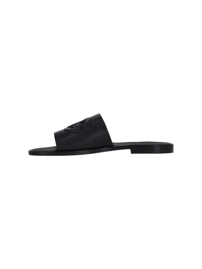 Dolce & Gabbana Logo Slide Sandals – Black
