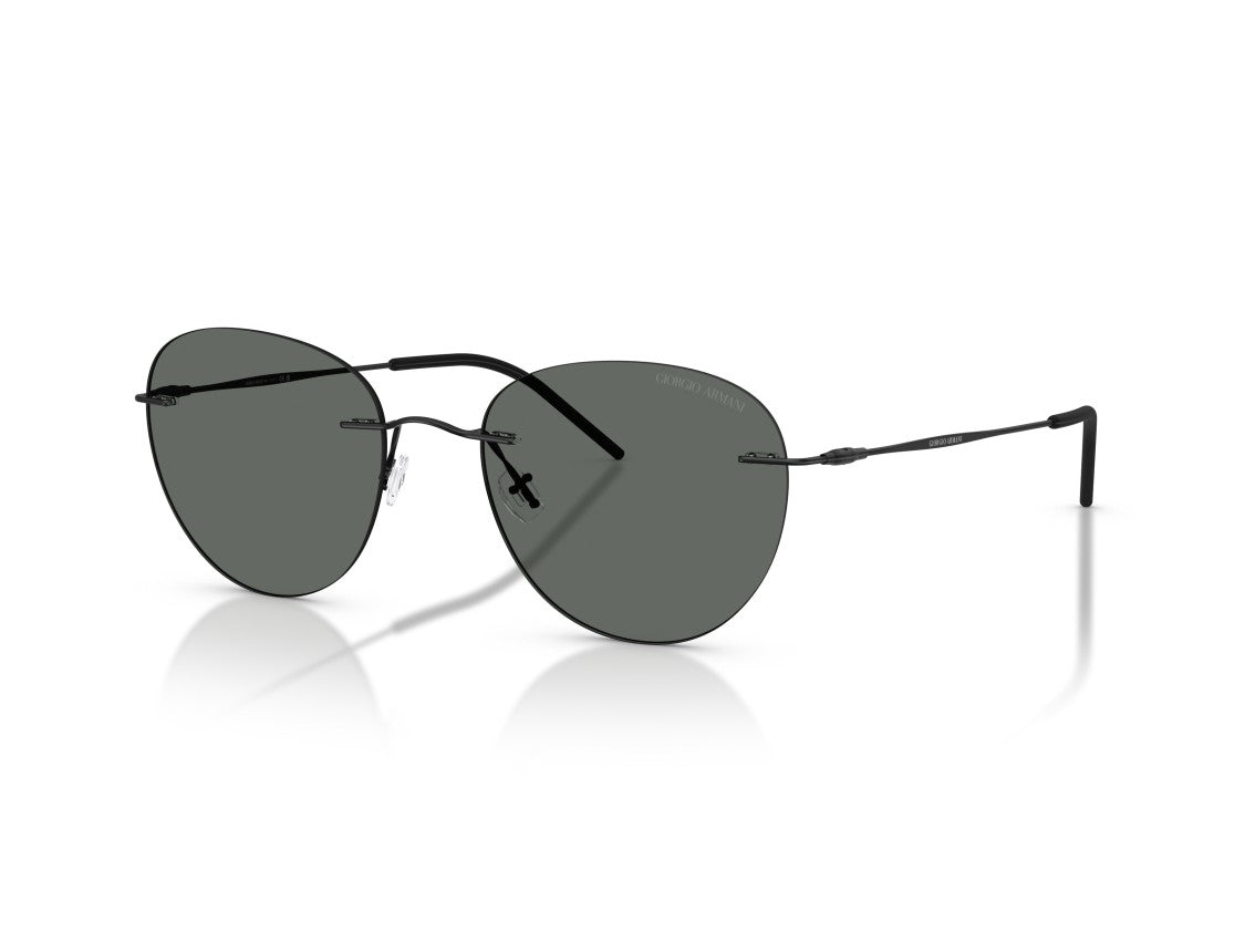 Giorgio Armani Black 0Ar6182 Rimless Round Sunglasses