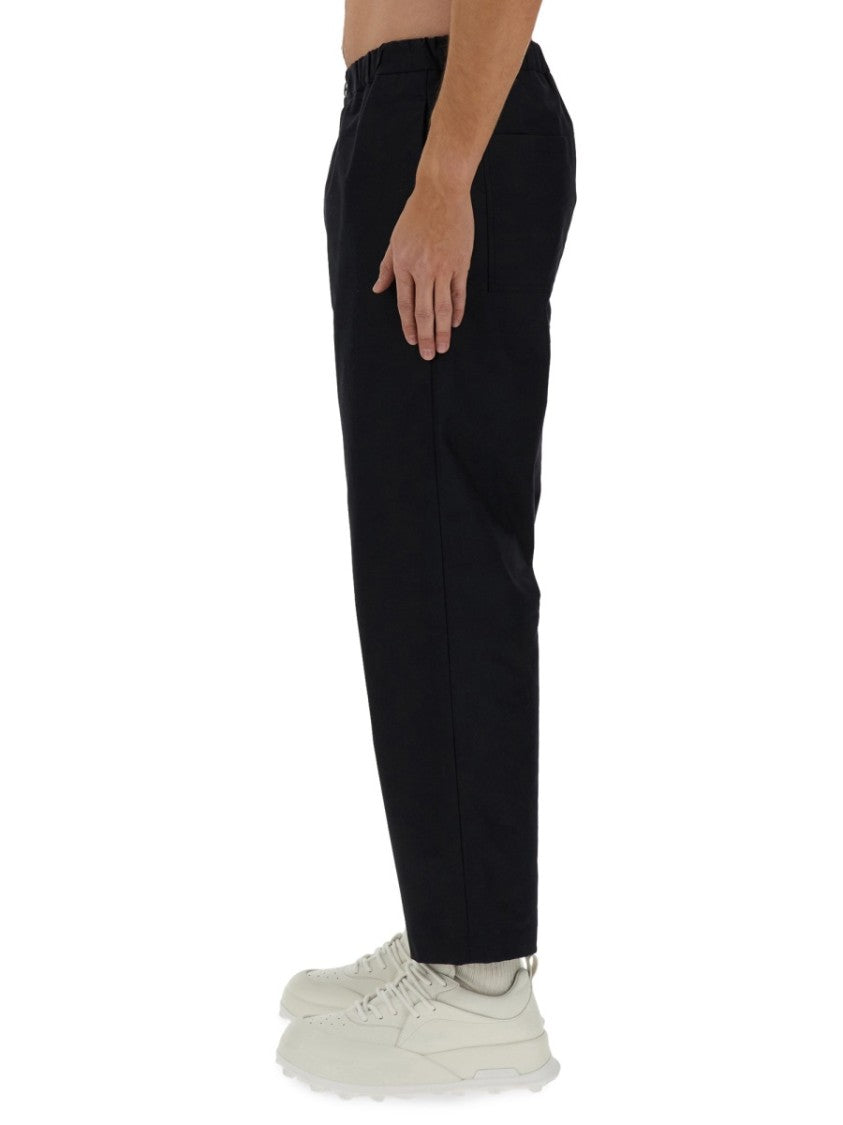 Jil Sander Regular Fit Cotton Pants With Classic Waistband