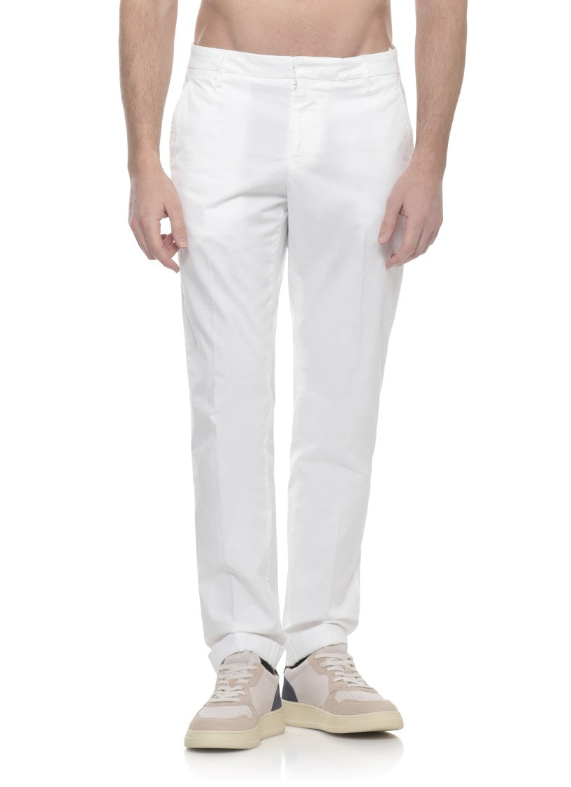 Dondup White Gaubert Cotton Chino Pants