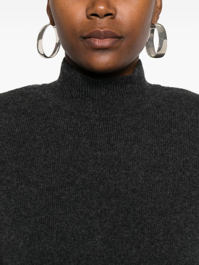 Jacquemus High Neck Dark Grey Cashmere Blend Top