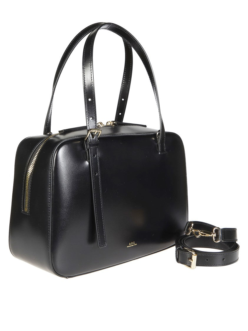 A.P.C. Black Sac Virginie Box Buckles Shoulder Bag