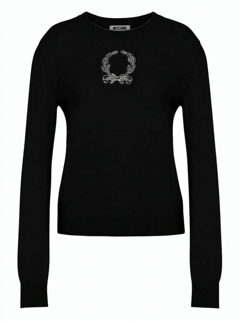 Moschino Fitted Long-Sleeved Black Knitwear