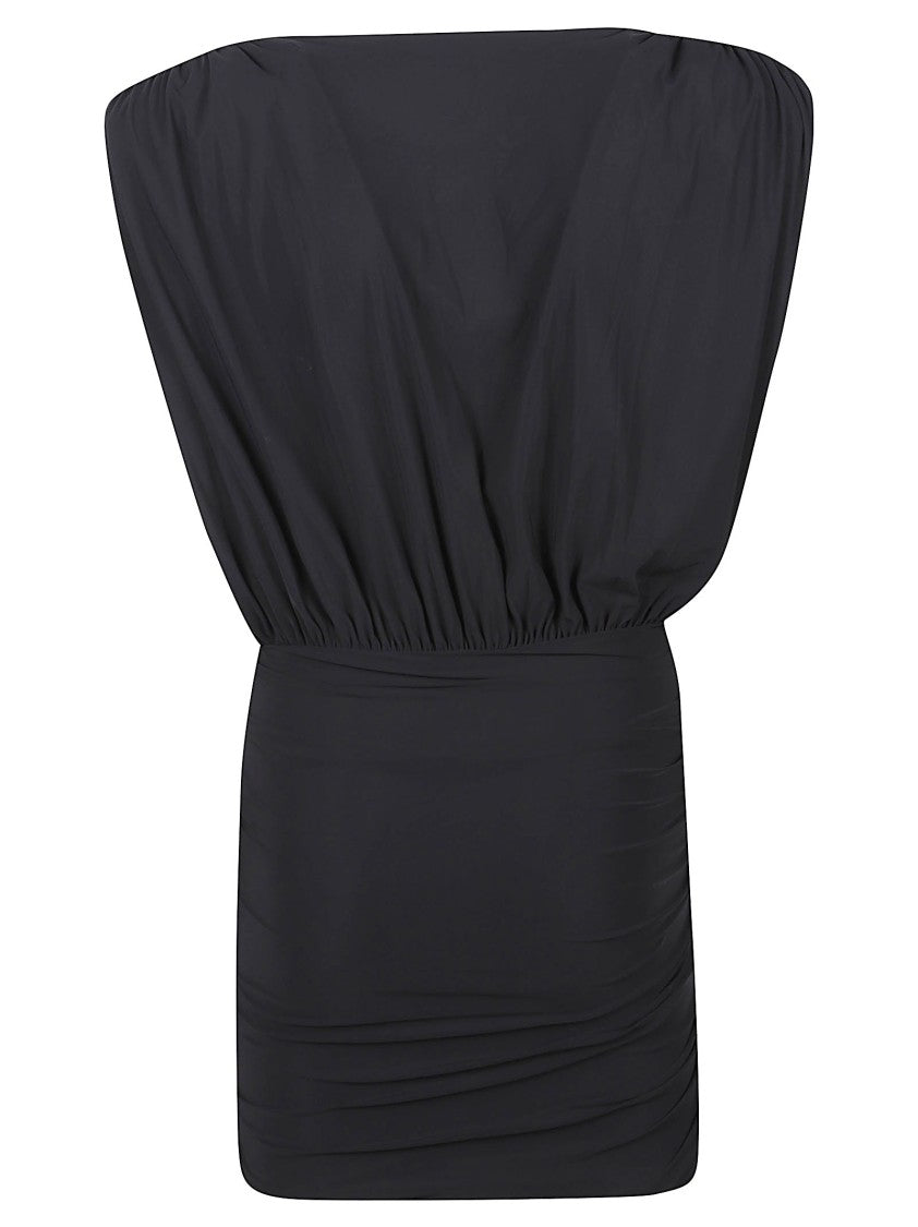 Amazuin Candice Deep Black Mini Dress