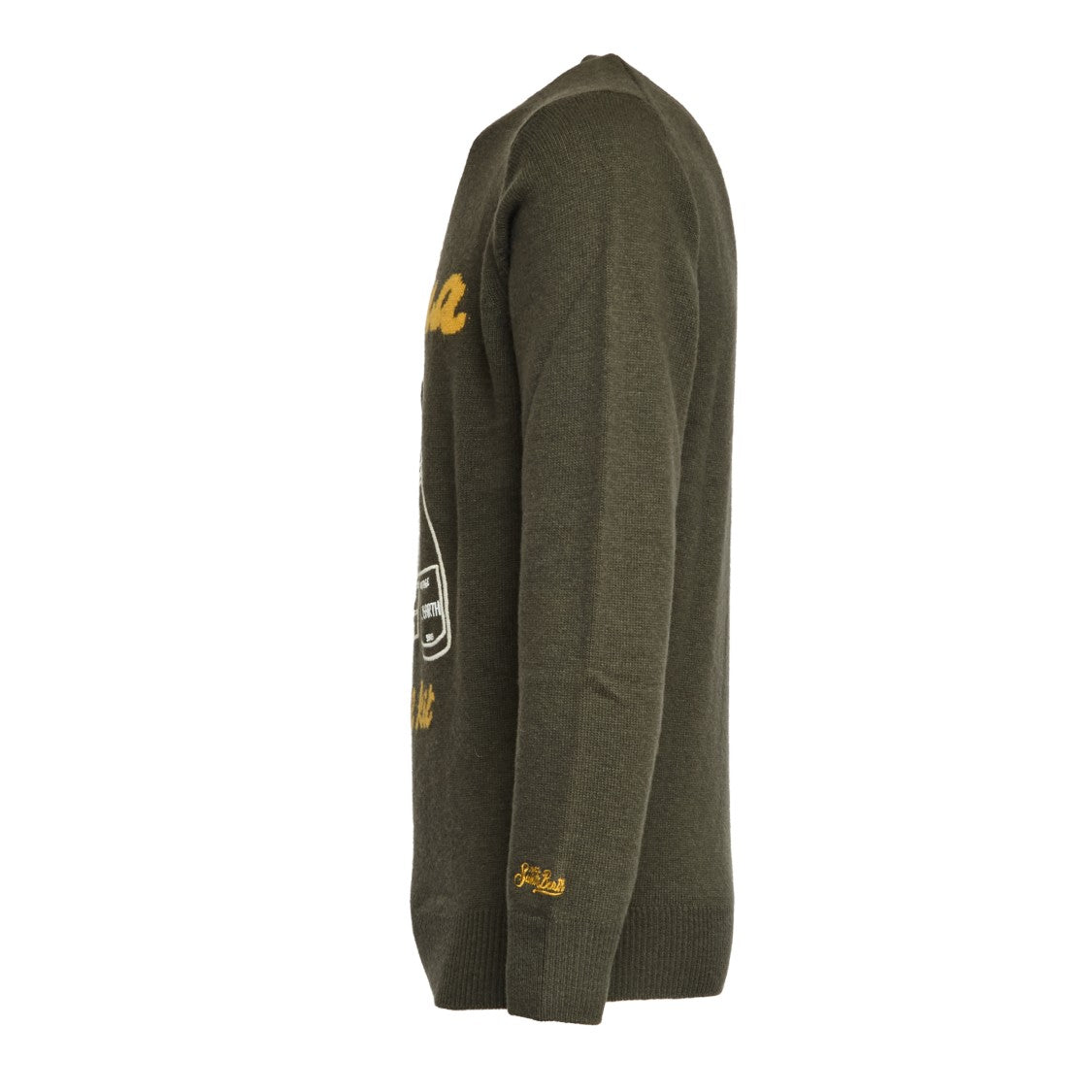 Mc2 Saint Barth Crew Neck Sweater With Ribbed Details And Embroidery