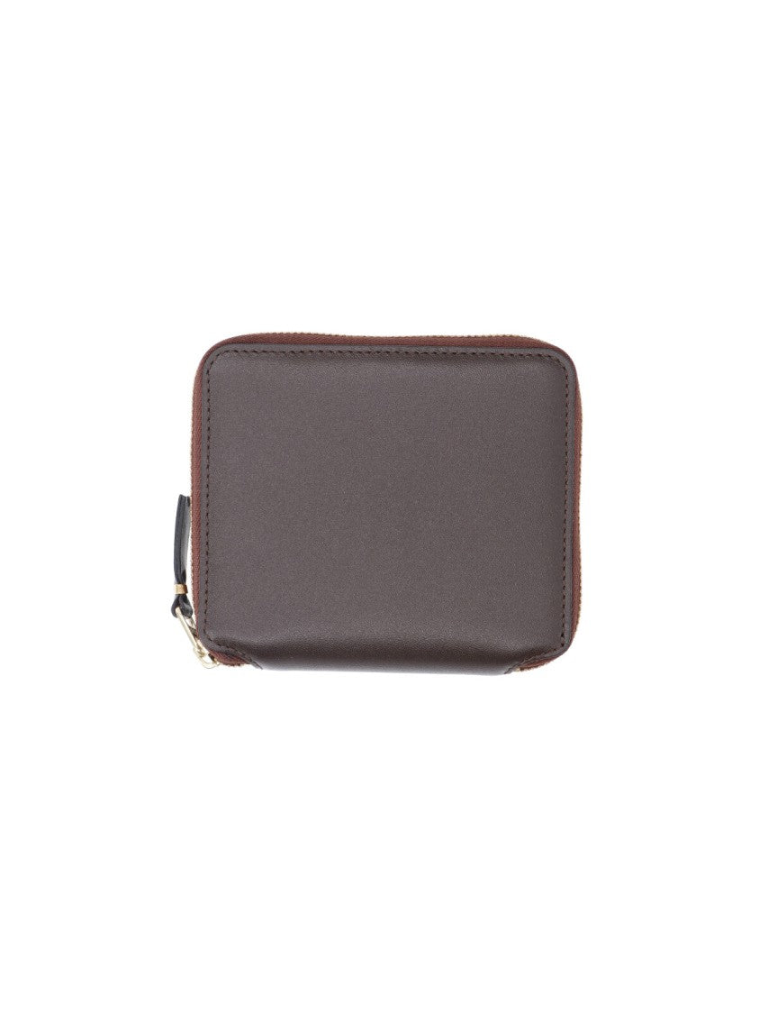 Comme Des Garçons Brown Leather Logo Wallet