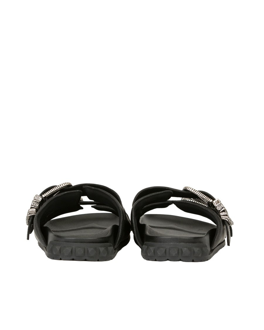 Ash Ciabatta Twister Mustang Black Slip-On Sandals