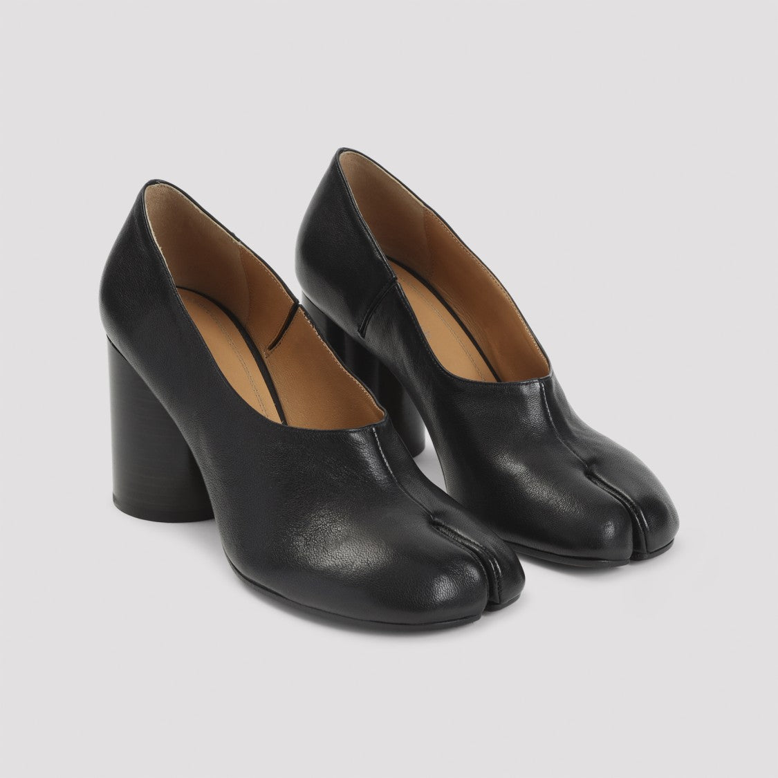 Maison Margiela Split-Toe Black Lamb Leather Pumps