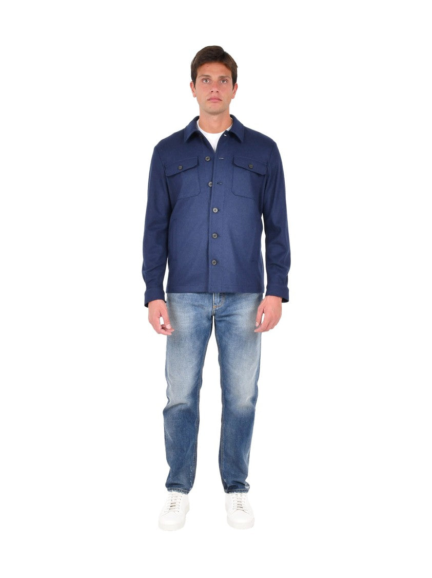 Drumohr Casual Overshirt In Wool And Cashmere Blend